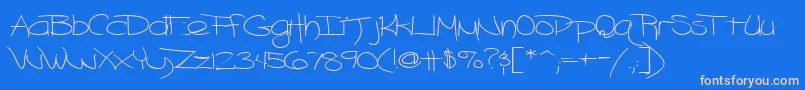 フォントBlazingheat9RegularTtext – ピンクの文字、青い背景