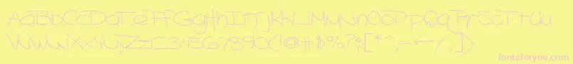 Blazingheat9RegularTtext-Schriftart – Rosa Schriften auf gelbem Hintergrund