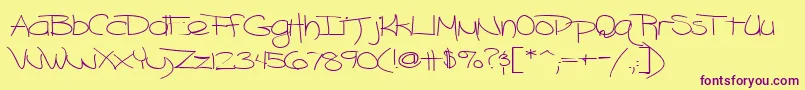 Blazingheat9RegularTtext Font – Purple Fonts on Yellow Background