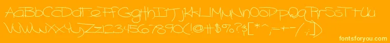 Blazingheat9RegularTtext-Schriftart – Gelbe Schriften auf orangefarbenem Hintergrund