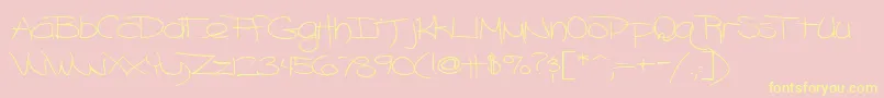 Blazingheat9RegularTtext-Schriftart – Gelbe Schriften auf rosa Hintergrund