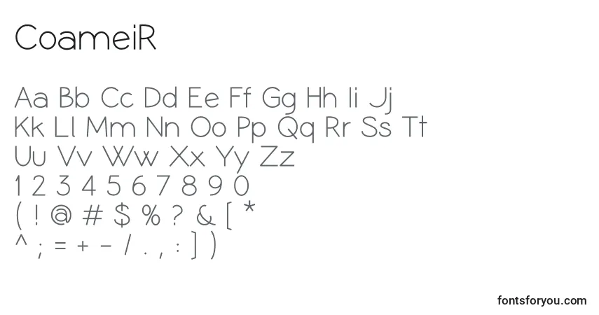 Schriftart CoameiR – Alphabet, Zahlen, spezielle Symbole