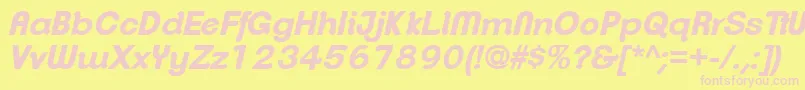 ClementepdanBolditalic Font – Pink Fonts on Yellow Background
