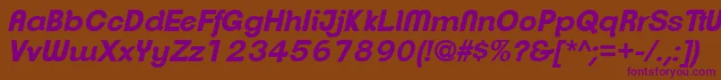 ClementepdanBolditalic Font – Purple Fonts on Brown Background