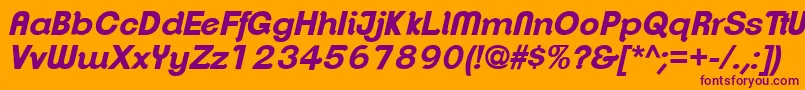 ClementepdanBolditalic-fontti – violetit fontit oranssilla taustalla