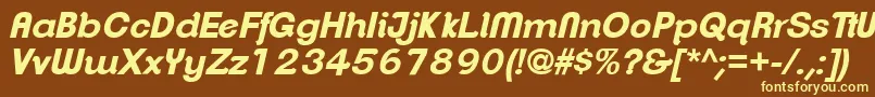 ClementepdanBolditalic-fontti – keltaiset fontit ruskealla taustalla