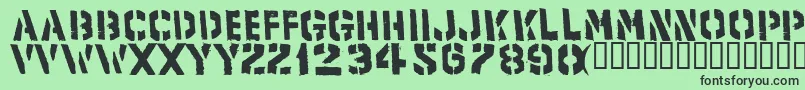 Product Font – Black Fonts on Green Background