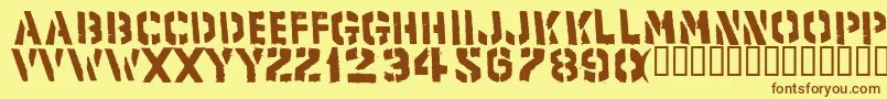 Product Font – Brown Fonts on Yellow Background
