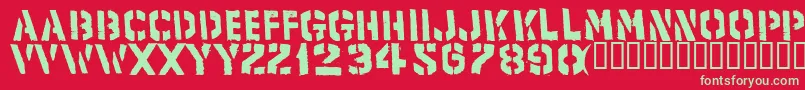 Product Font – Green Fonts on Red Background