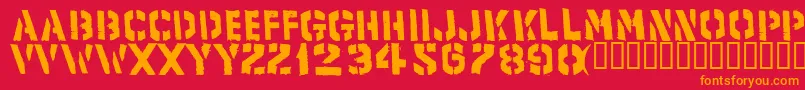 Product Font – Orange Fonts on Red Background