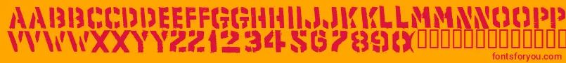 Product Font – Red Fonts on Orange Background