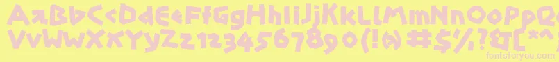 Papercuts Font – Pink Fonts on Yellow Background