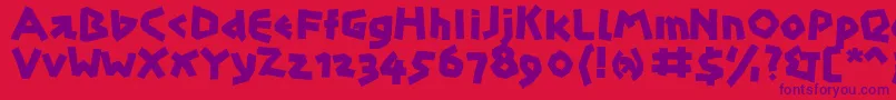 Papercuts Font – Purple Fonts on Red Background