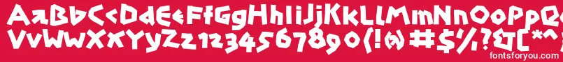 フォントPapercuts – 赤い背景に白い文字