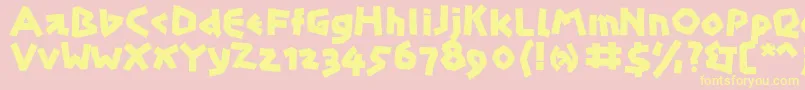 Papercuts Font – Yellow Fonts on Pink Background