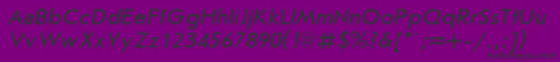 JournalsansItalicCyrillic-Schriftart – Schwarze Schriften auf violettem Hintergrund