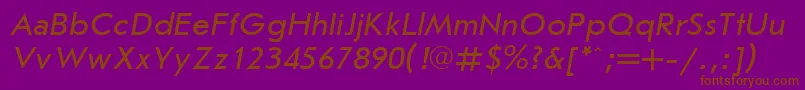 JournalsansItalicCyrillic Font – Brown Fonts on Purple Background