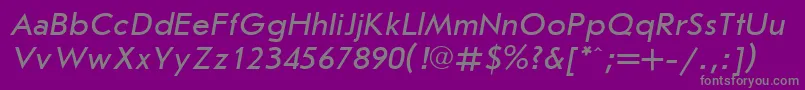 JournalsansItalicCyrillic Font – Gray Fonts on Purple Background