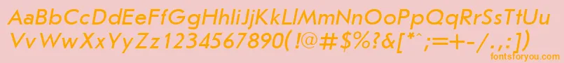 JournalsansItalicCyrillic Font – Orange Fonts on Pink Background