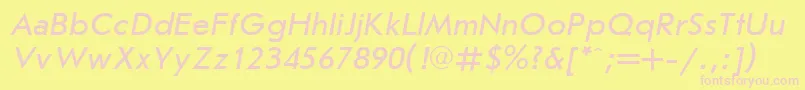Шрифт JournalsansItalicCyrillic – розовые шрифты на жёлтом фоне