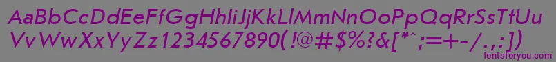 JournalsansItalicCyrillic-fontti – violetit fontit harmaalla taustalla