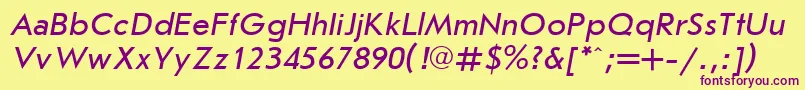 JournalsansItalicCyrillic Font – Purple Fonts on Yellow Background