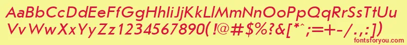 JournalsansItalicCyrillic Font – Red Fonts on Yellow Background