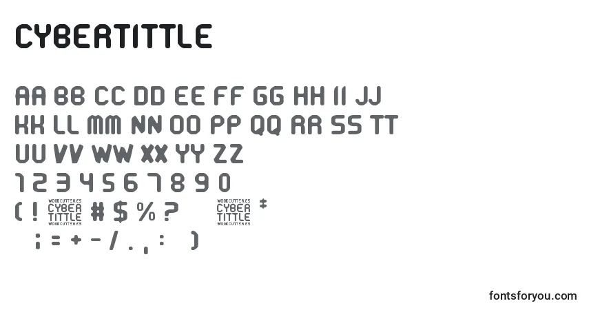 A fonte CyberTittle – alfabeto, números, caracteres especiais