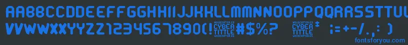 CyberTittle Font – Blue Fonts on Black Background