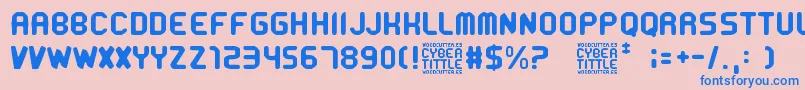 CyberTittle Font – Blue Fonts on Pink Background