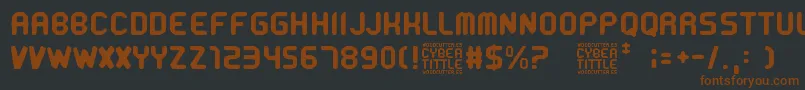 CyberTittle-Schriftart – Braune Schriften auf schwarzem Hintergrund