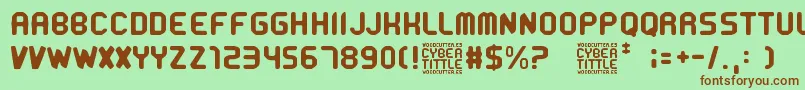 Шрифт CyberTittle – коричневые шрифты на зелёном фоне