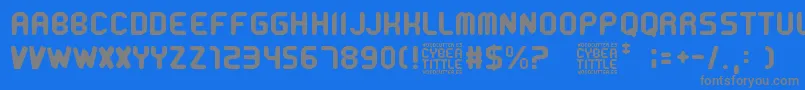 CyberTittle Font – Gray Fonts on Blue Background