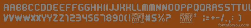 CyberTittle Font – Gray Fonts on Brown Background