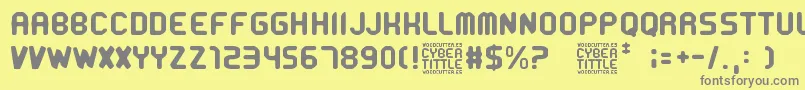 フォントCyberTittle – 黄色の背景に灰色の文字