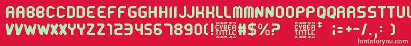 Шрифт CyberTittle – зелёные шрифты на красном фоне