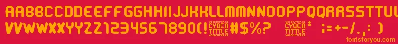 CyberTittle Font – Orange Fonts on Red Background