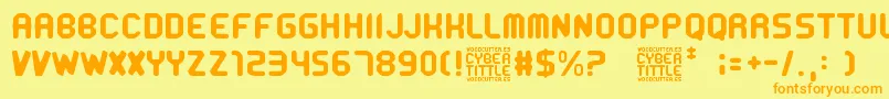 CyberTittle Font – Orange Fonts on Yellow Background