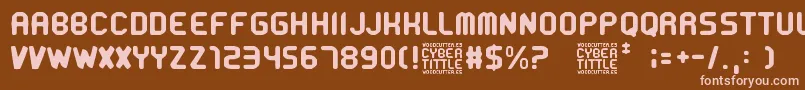 CyberTittle Font – Pink Fonts on Brown Background