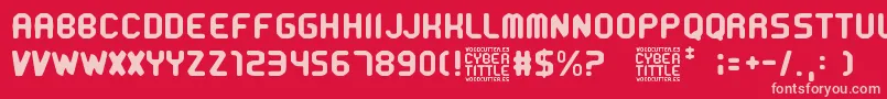 CyberTittle Font – Pink Fonts on Red Background