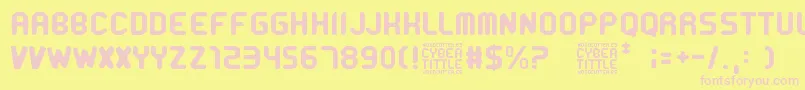 CyberTittle-Schriftart – Rosa Schriften auf gelbem Hintergrund