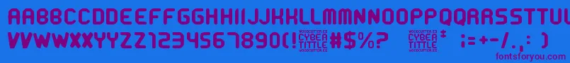 CyberTittle Font – Purple Fonts on Blue Background