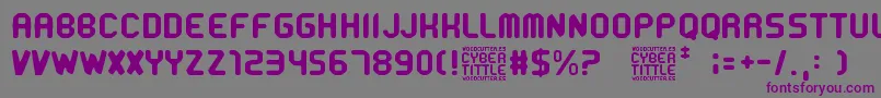 Шрифт CyberTittle – фиолетовые шрифты на сером фоне