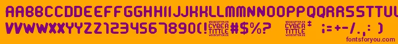 CyberTittle-fontti – violetit fontit oranssilla taustalla