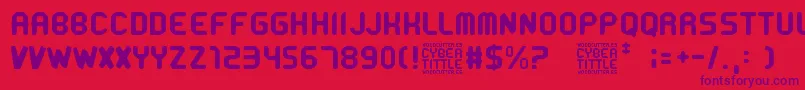 CyberTittle Font – Purple Fonts on Red Background