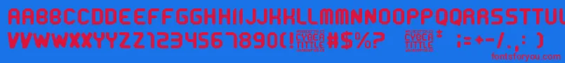 CyberTittle Font – Red Fonts on Blue Background