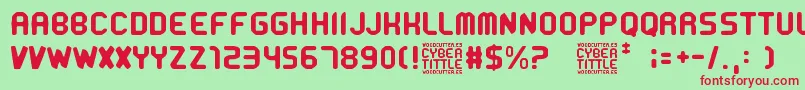 CyberTittle Font – Red Fonts on Green Background