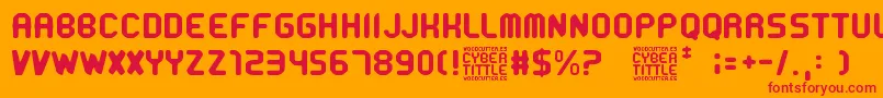 CyberTittle-Schriftart – Rote Schriften auf orangefarbenem Hintergrund