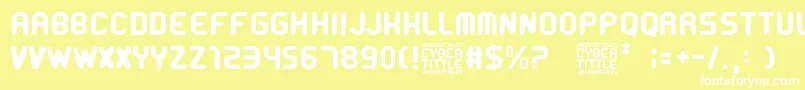 CyberTittle Font – White Fonts on Yellow Background