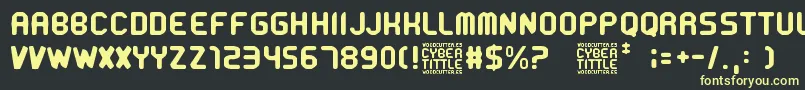 Шрифт CyberTittle – жёлтые шрифты на чёрном фоне